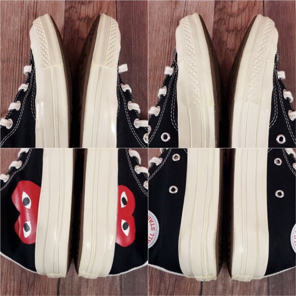 *FLAWS* Converse Unisex W8 M6 Chuck Taylor All Star 70 Hi Comme des Garcons PLAY - Picture 12 of 16